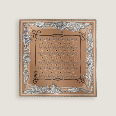 Grand Tralala bandana 55 - Black | Hermès Australia